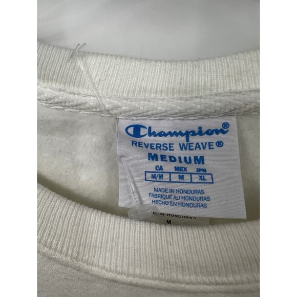 Champion‎ Women's Reverse Weave Crewneck Pullover Sweater Stretch White Size M - Picture 6 of 7